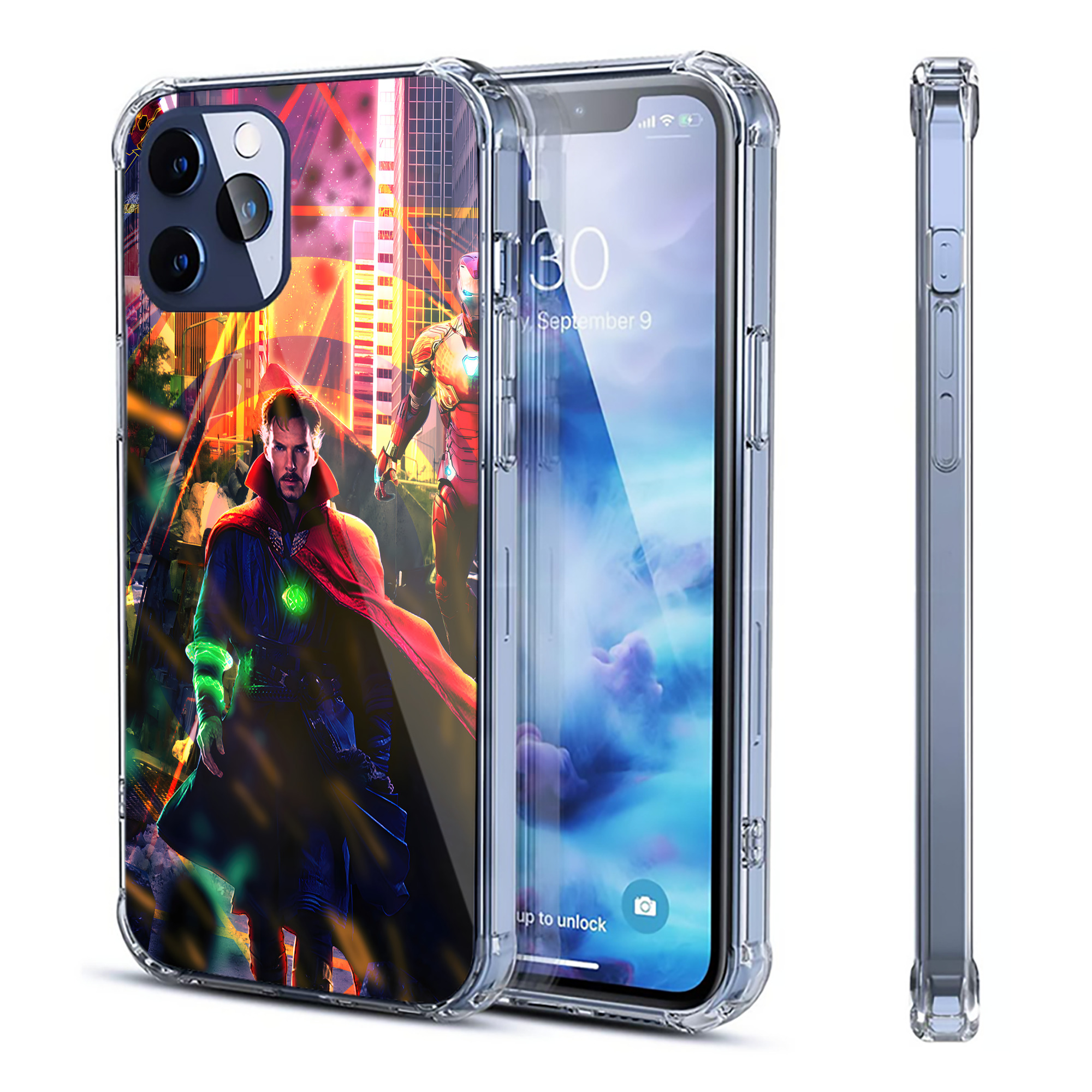 （画像用） アベンジャーズ The Avengers 【iPhone 12シリーズ対応】透明スマホケース（クリアソフトケース）